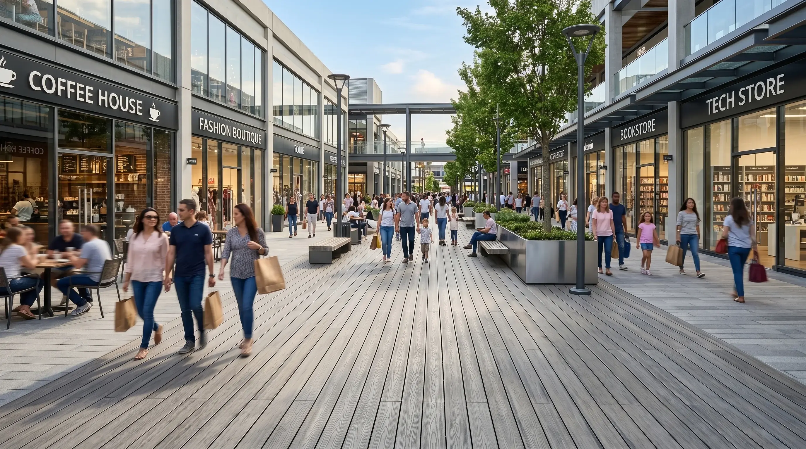 Commercial Plaza Walkway